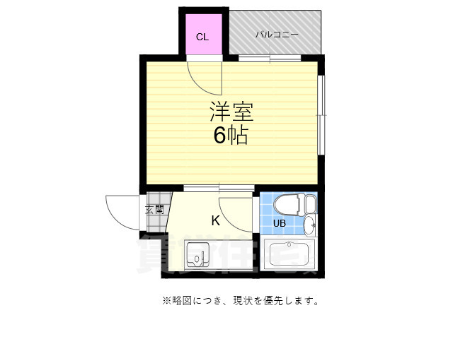 広島電鉄江波線 舟入南駅 徒歩4分 3階建 築36年の間取り写真