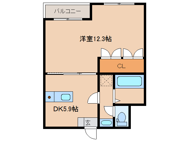 【都城市年見町のマンションの間取り】