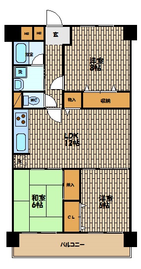 シャトー西梅田の間取り