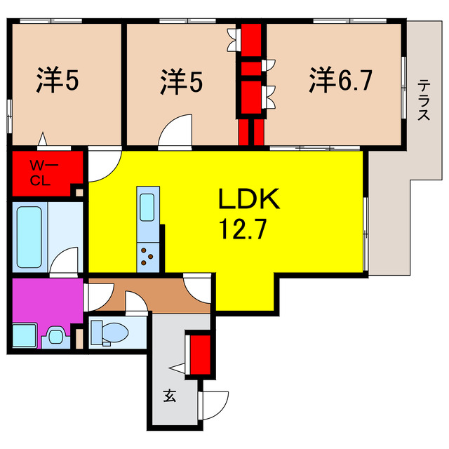 【（仮称）東堀切2丁目メゾンの間取り】