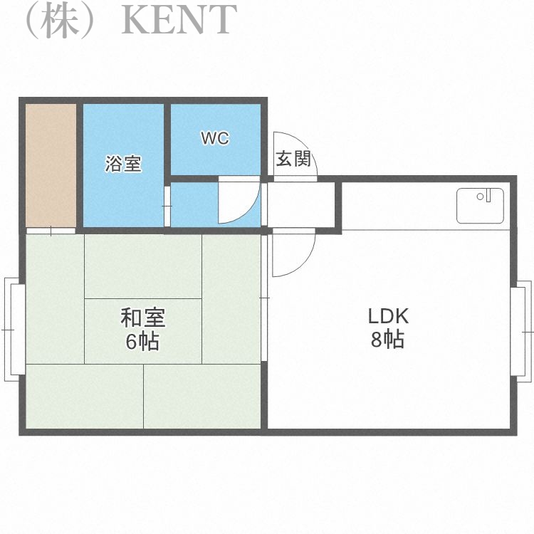 コンチネンタル山の手Ｉ　Ｂの間取り