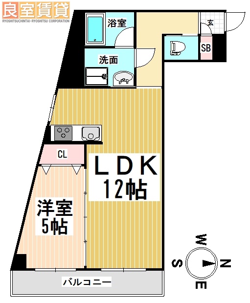 名古屋市中区大須のマンションの間取り