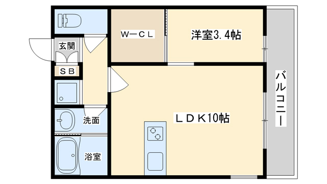 茨木市中穂積のアパートの間取り