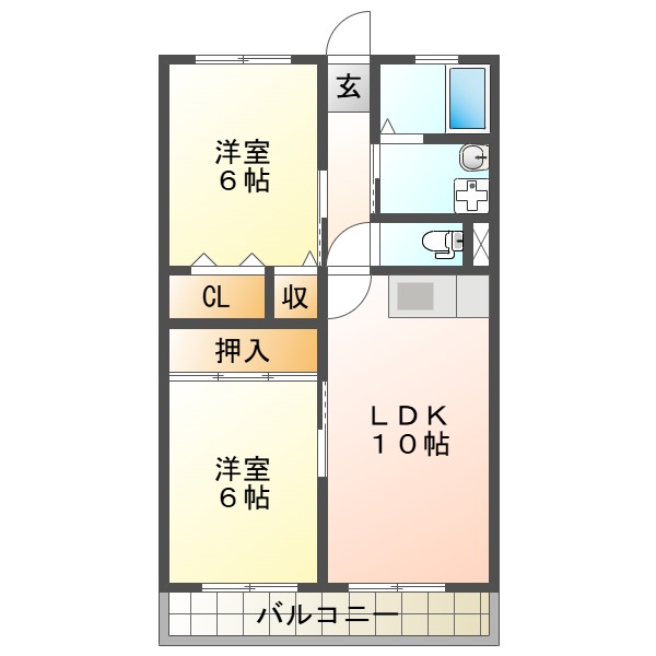 姫路市香寺町行重のアパートの間取り