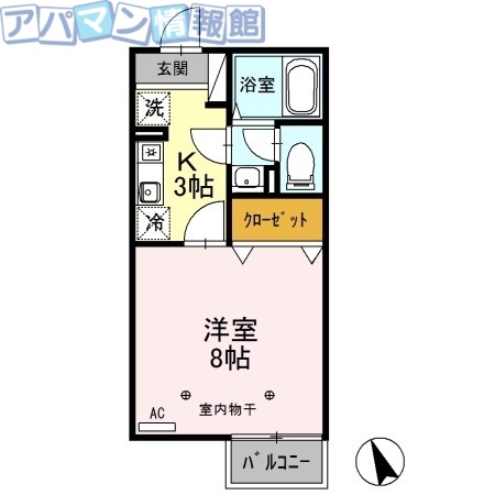 新潟市秋葉区東島のアパートの間取り