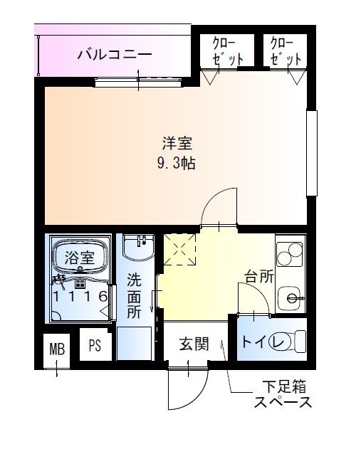 宝塚市大成町のアパートの間取り