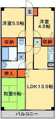 船橋市上山町のマンションの間取り