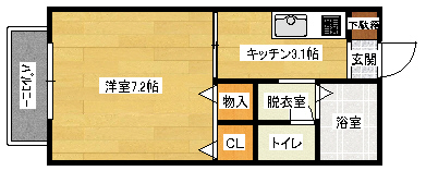 【広島市安佐南区川内のアパートの間取り】