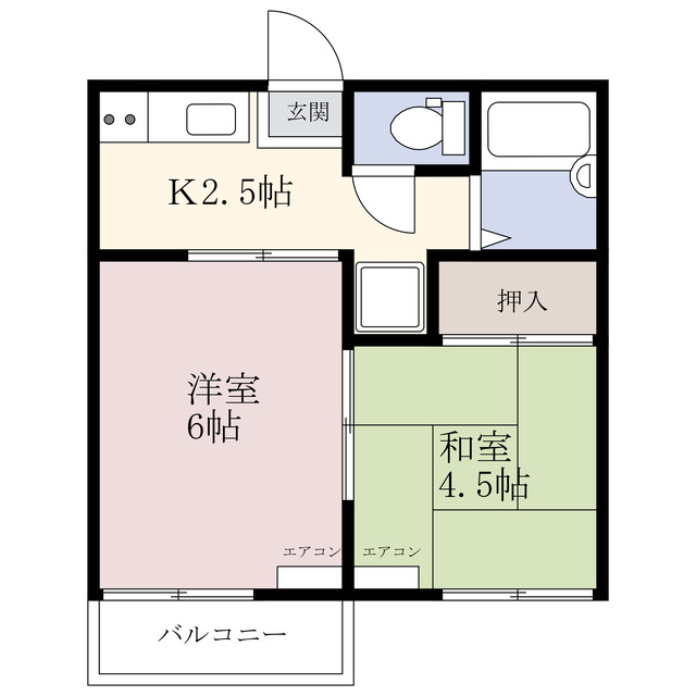 袖ケ浦市長浦駅前のアパートの間取り