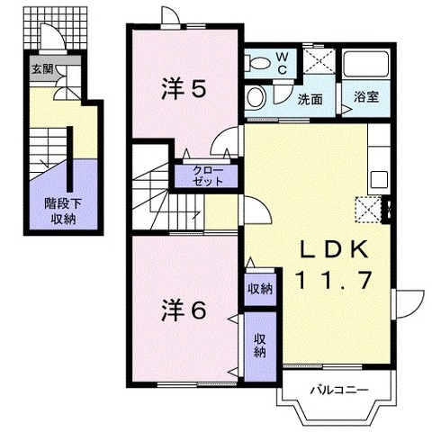 リバ－ハイムＡの間取り