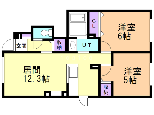 【札幌市北区あいの里三条のアパートの間取り】