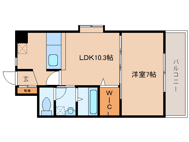 奈良市法華寺町のマンションの間取り