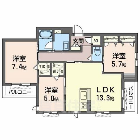 堺市堺区南田出井町のマンションの間取り