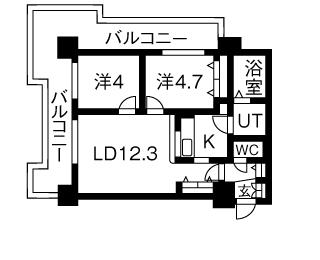 UURコート札幌北三条の間取り