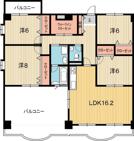 高知市薊野南町のマンションの間取り