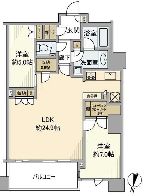 パークタワー勝どきサウスの間取り