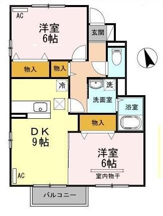 山形市江俣のアパートの間取り