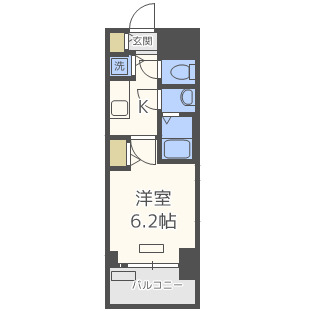 【大阪市中央区瓦屋町のマンションの間取り】