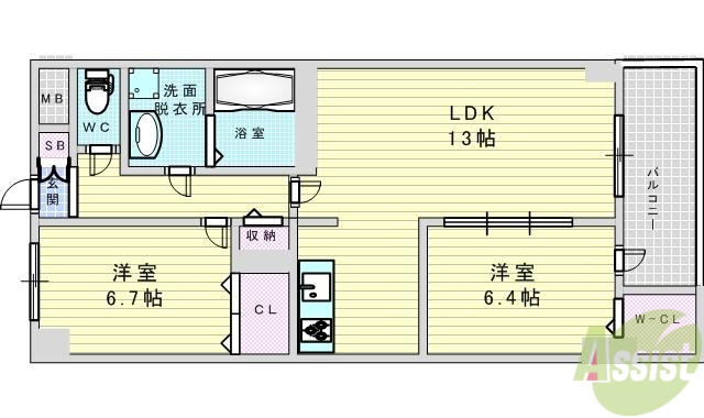 カーサセレーノの間取り