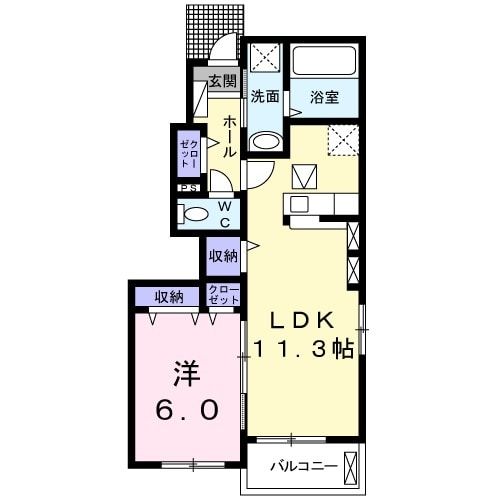 宇城市松橋町久具のアパートの間取り