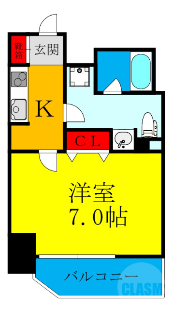 大阪市東淀川区大道南のマンションの間取り