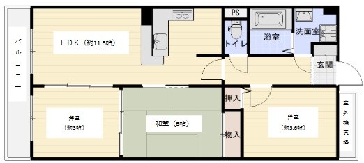 姫路市上大野のマンションの間取り