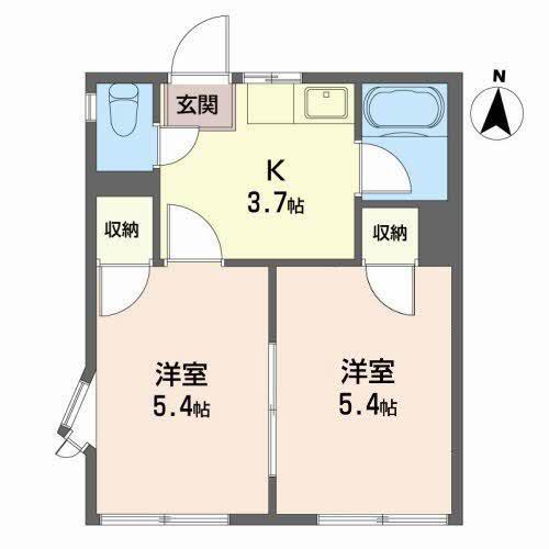 プラザ菊池の間取り