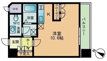 【福岡市西区姪の浜のマンションの間取り】