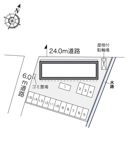 【リジェール　２号棟の駐車場】