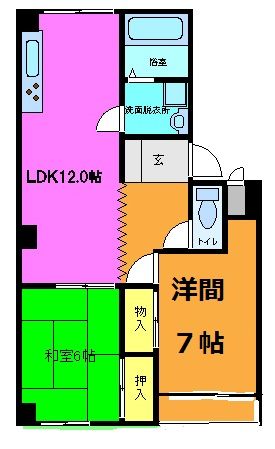 京都市伏見区久我石原町のマンションの間取り