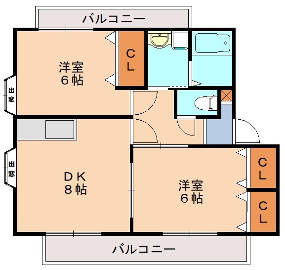 福岡市東区美和台新町のアパートの間取り