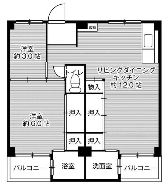 ビレッジハウス見瀬6号棟の間取り