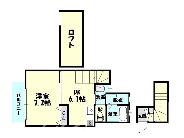 糟屋郡粕屋町甲仲原のアパートの間取り