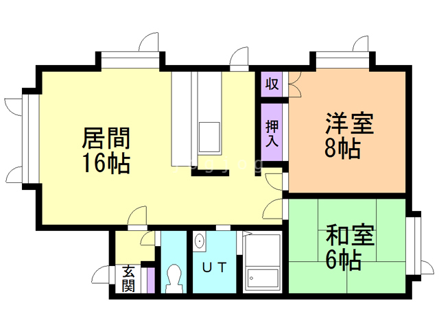 札幌市西区西野六条のアパートの間取り