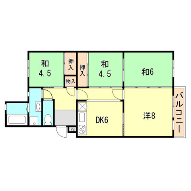 高丘台住宅５号棟の間取り