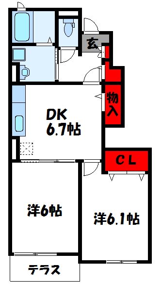 ＪＲ鹿児島本線 赤間駅 徒歩7分 2階建 築18年の間取り写真