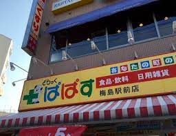 ドラックストア　どらっぐぱぱすカリブ梅島店（ドラッグストア）まで869m