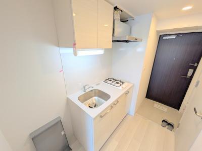 キッチン　同タイプ４０２建築中の時の写真です。