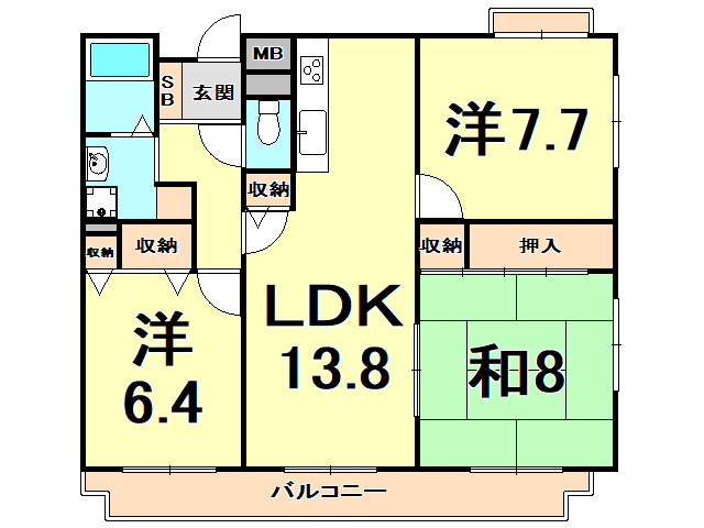 シャトレーヌ夙川の間取り写真