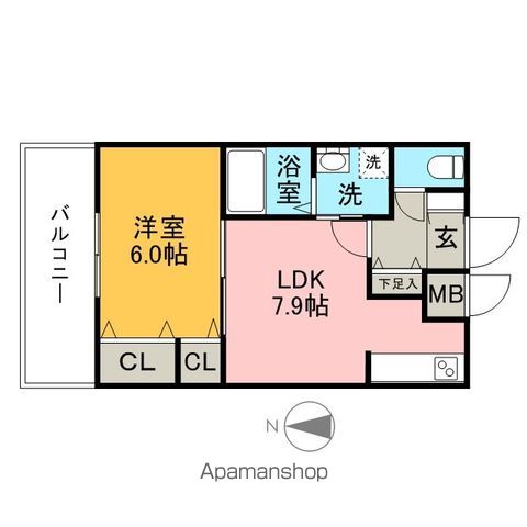 地下鉄空港線 東比恵駅 徒歩8分 15階建 築20年の間取り写真