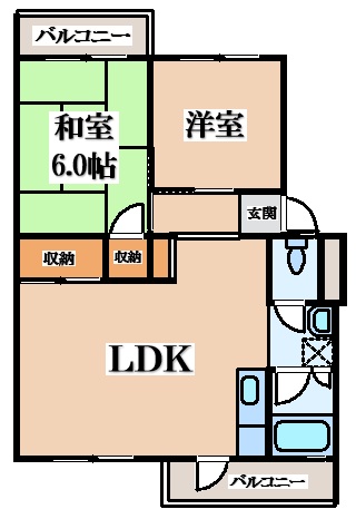 阪急京都線 南茨木駅 徒歩55分 5階建 築54年の間取り写真