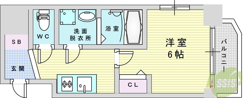 エスリードレジデンス天神橋筋六丁目の間取り写真