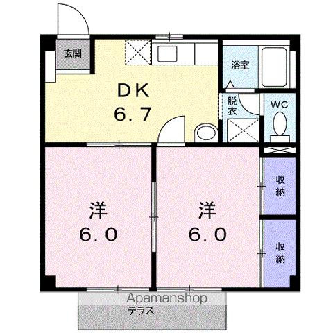 ＪＲ東海道本線 豊田町駅 バス乗車時間：15分 最寄りバス停で下車 徒歩83分 2階建 築33年の間取り写真