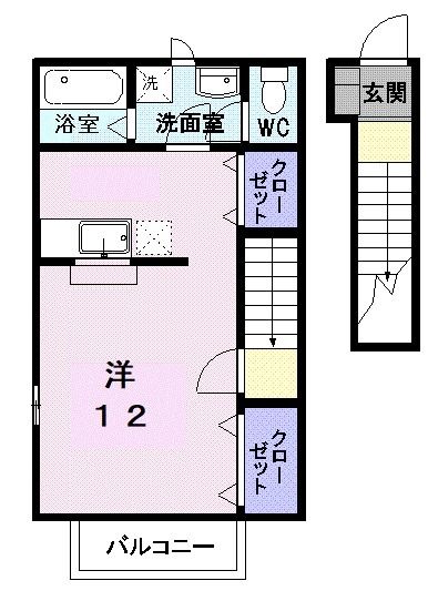 ＪＲ左沢線 寒河江駅 徒歩9分 2階建 築21年の間取り写真