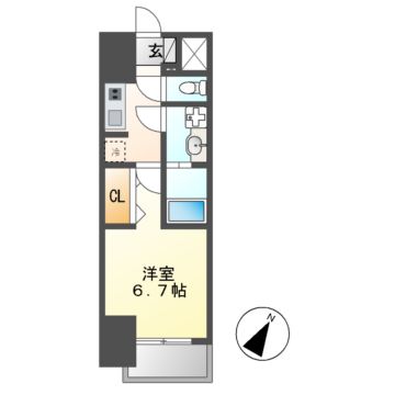 地下鉄名城線 茶屋ケ坂駅 徒歩7分 15階建 築5年の間取り写真