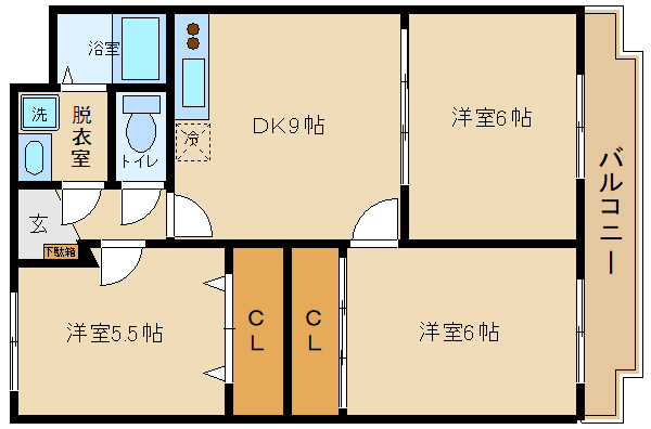 近鉄大阪線 河内国分駅 徒歩20分 3階建 築21年の間取り写真