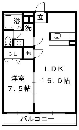 鴻巣市宮前のアパートの間取り