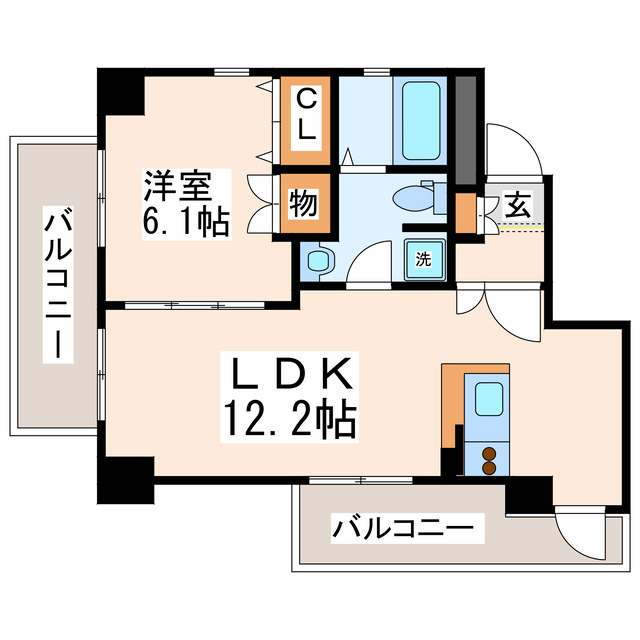 熊本市中央区水前寺のマンションの間取り