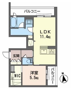 シャーメゾン中鴻池2　B棟の間取り