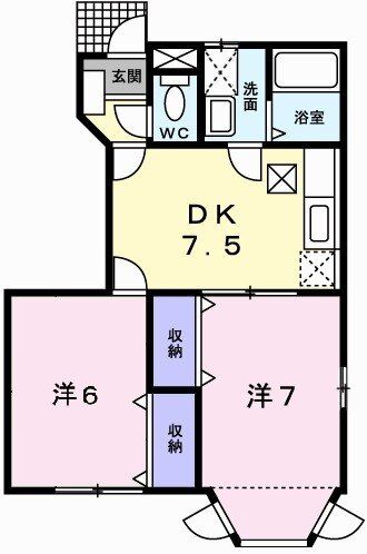 姫路市御立東のアパートの間取り